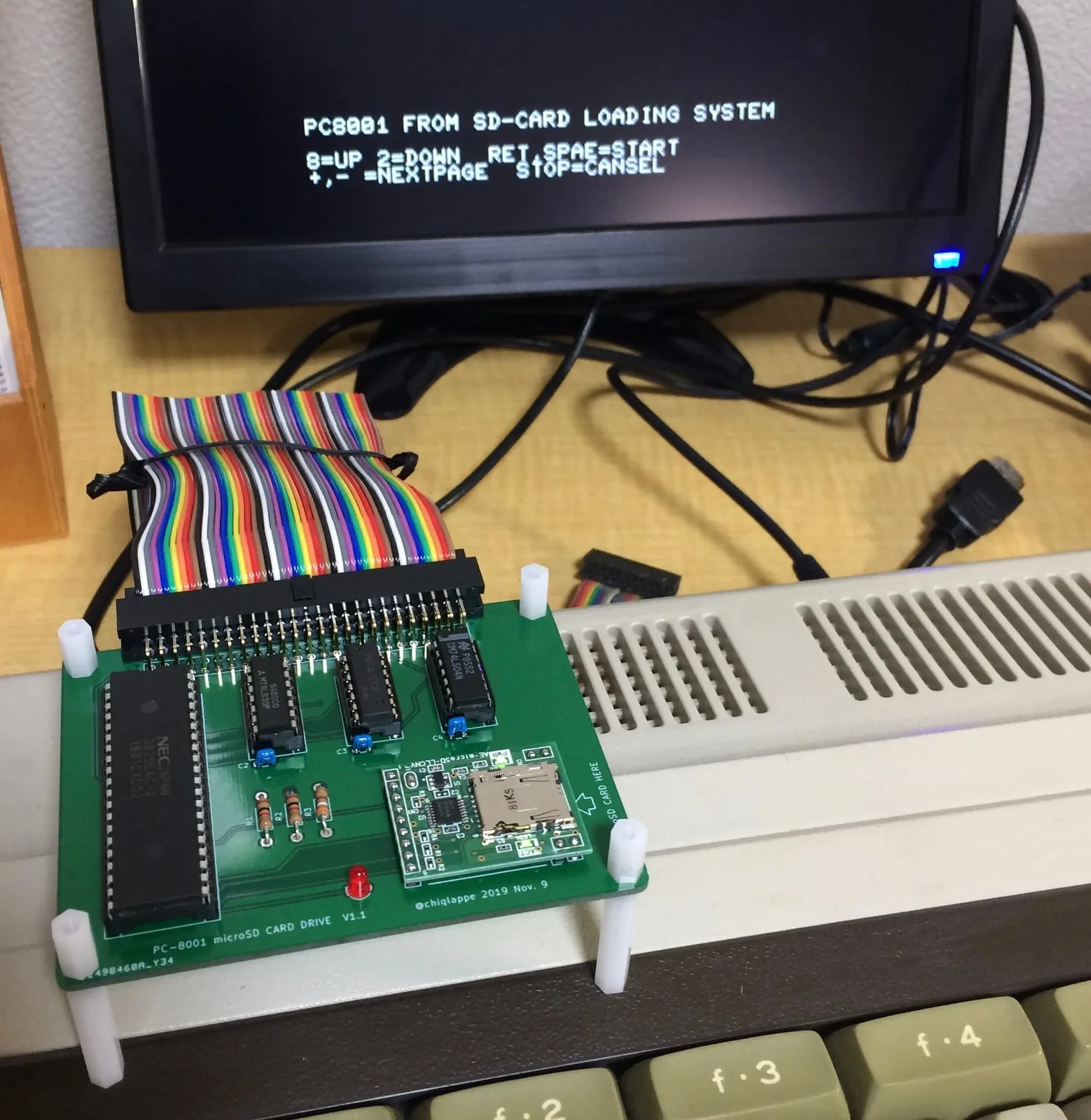 PC-8001(実機)へSDカード (2) MicroSDカードボード