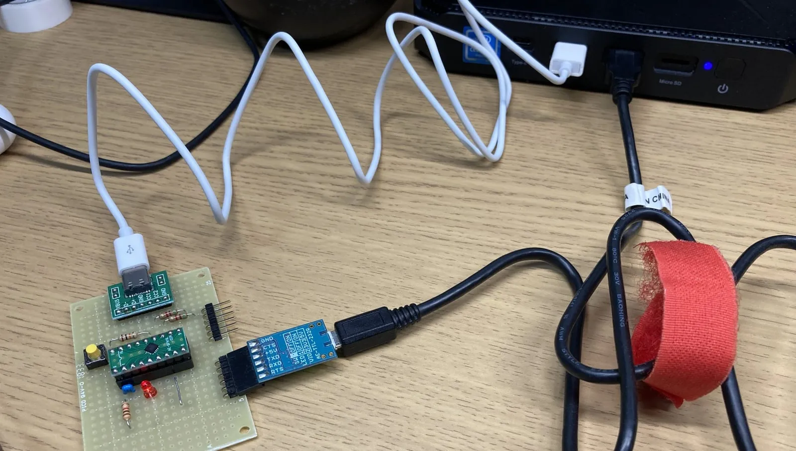 CH552P DIP化キットで、LEDチカチカとBASIC-52