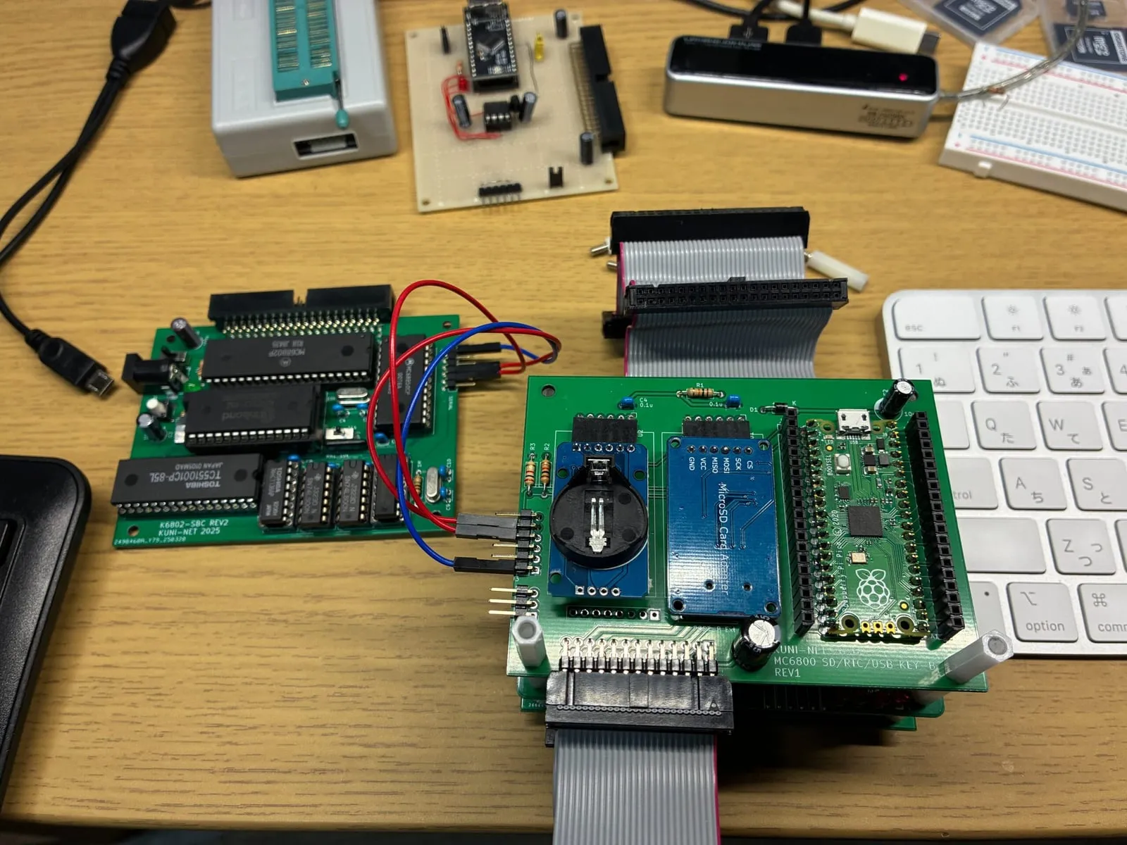 MC6800 ROMモニタ自作 その24 ～MC6800 SD/RTC/USB KEY-B基板が来て動きました～