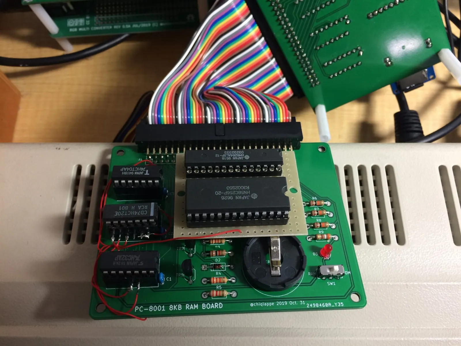 PC-8001用 8kB SRAMボードにROM搭載