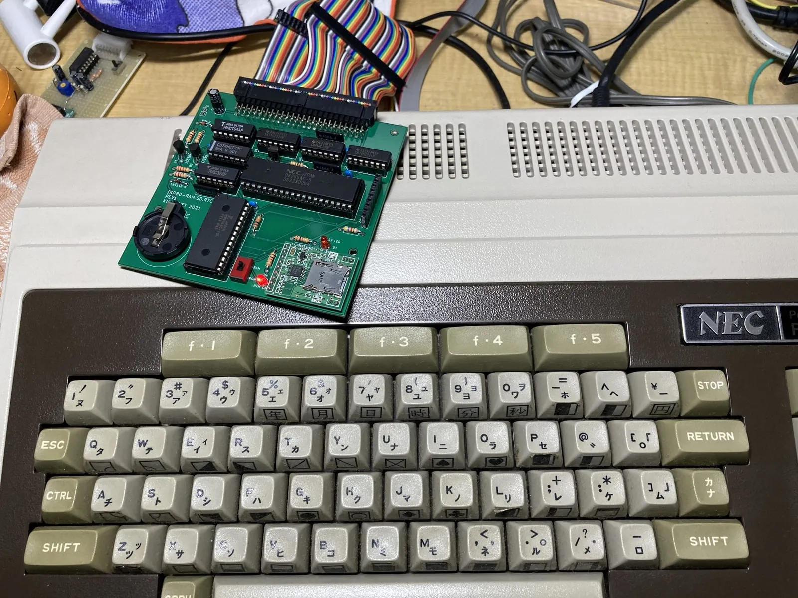 PC-8001用 SDカード、8k SRAM、RTCボード(2) 稼働確認