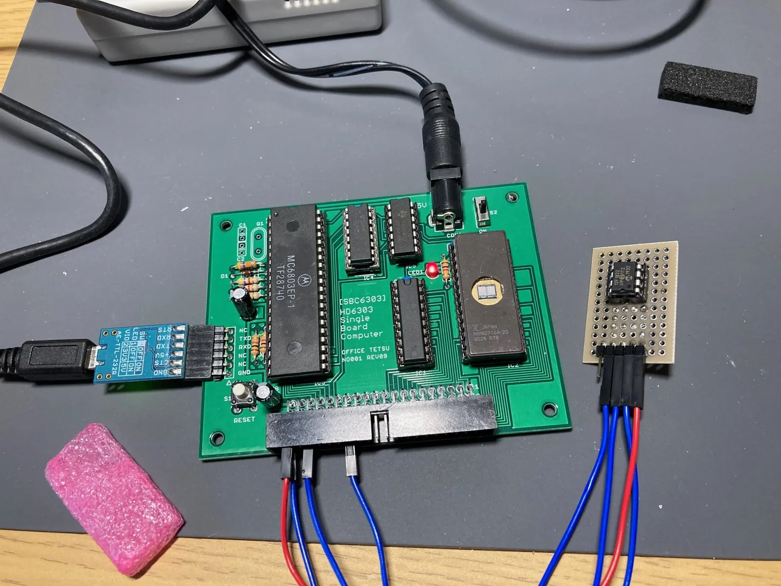 MC6883と68系MPUでDRAMマイコン(1)〜 SBC6303にMC6803EPをのせる