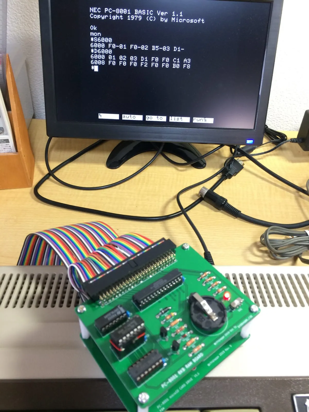PC-8001(実機)へSDカード (3) SRAMボードとSD-DOS