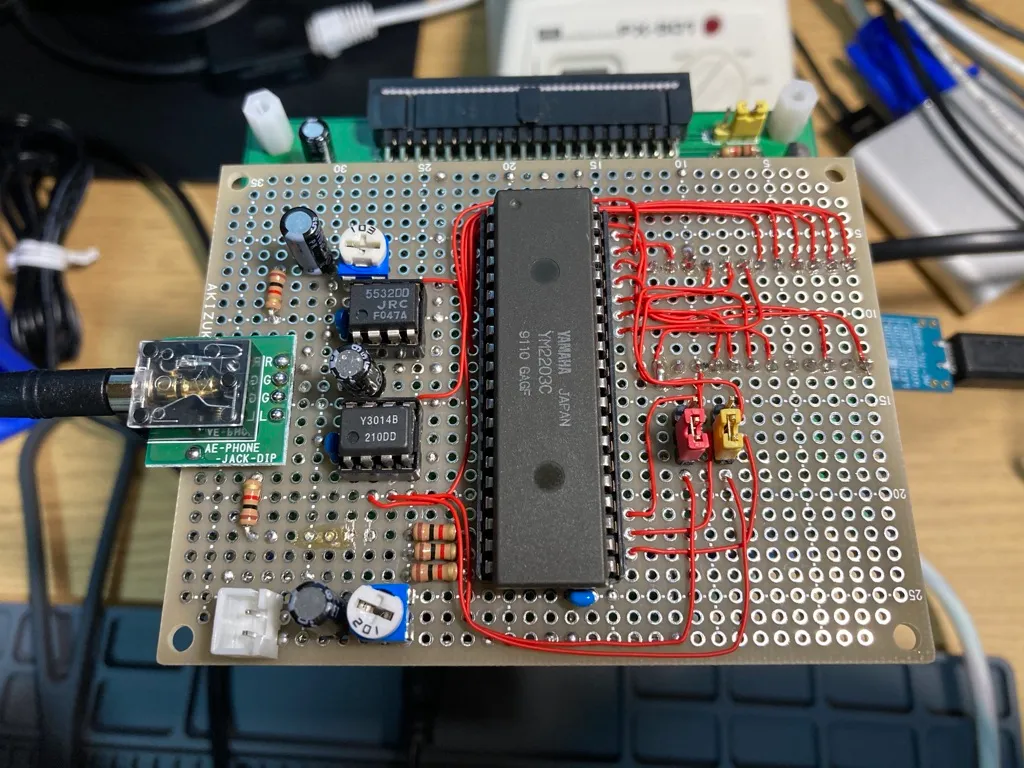 YAMAHA YM2203 FM音源ボード(2)DAC YM3014B搭載 & PC-8001へ接続